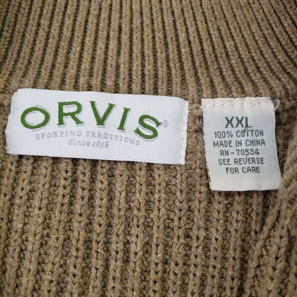 Orvis Ribbed Quarter Zip Sweater Elbow Patches 100% Cotton Mens Sz XXL - Picture 5 of 8
